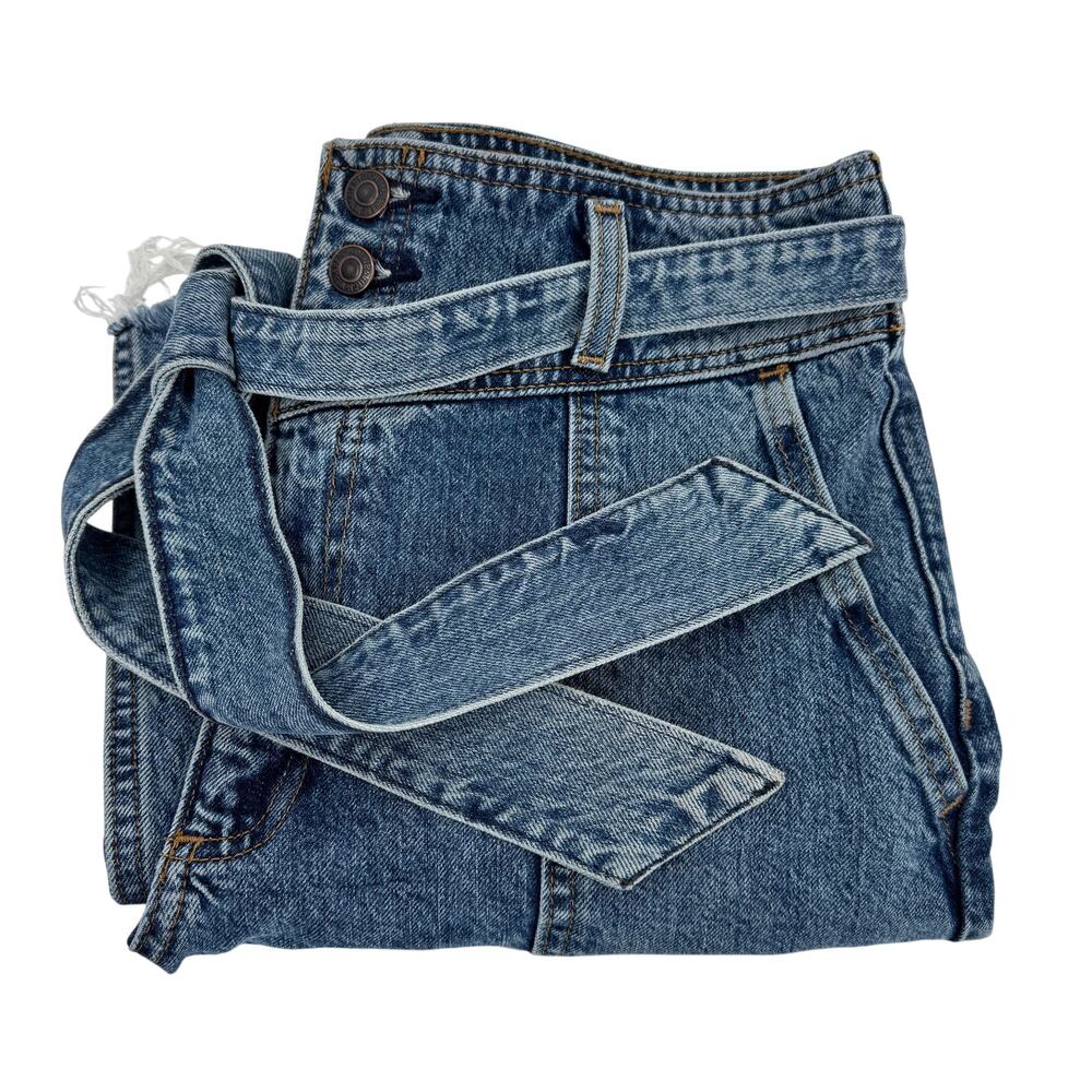 Abercrombie & Fitch Jeans Womens‎ 4 / 27 A&F Mom Jean Button Fly Raw Hem Belted